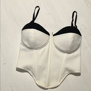 Elegant Black and White Bodysuit Corset